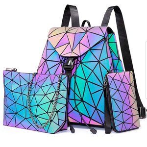 Geometric Luminous Backpack Set